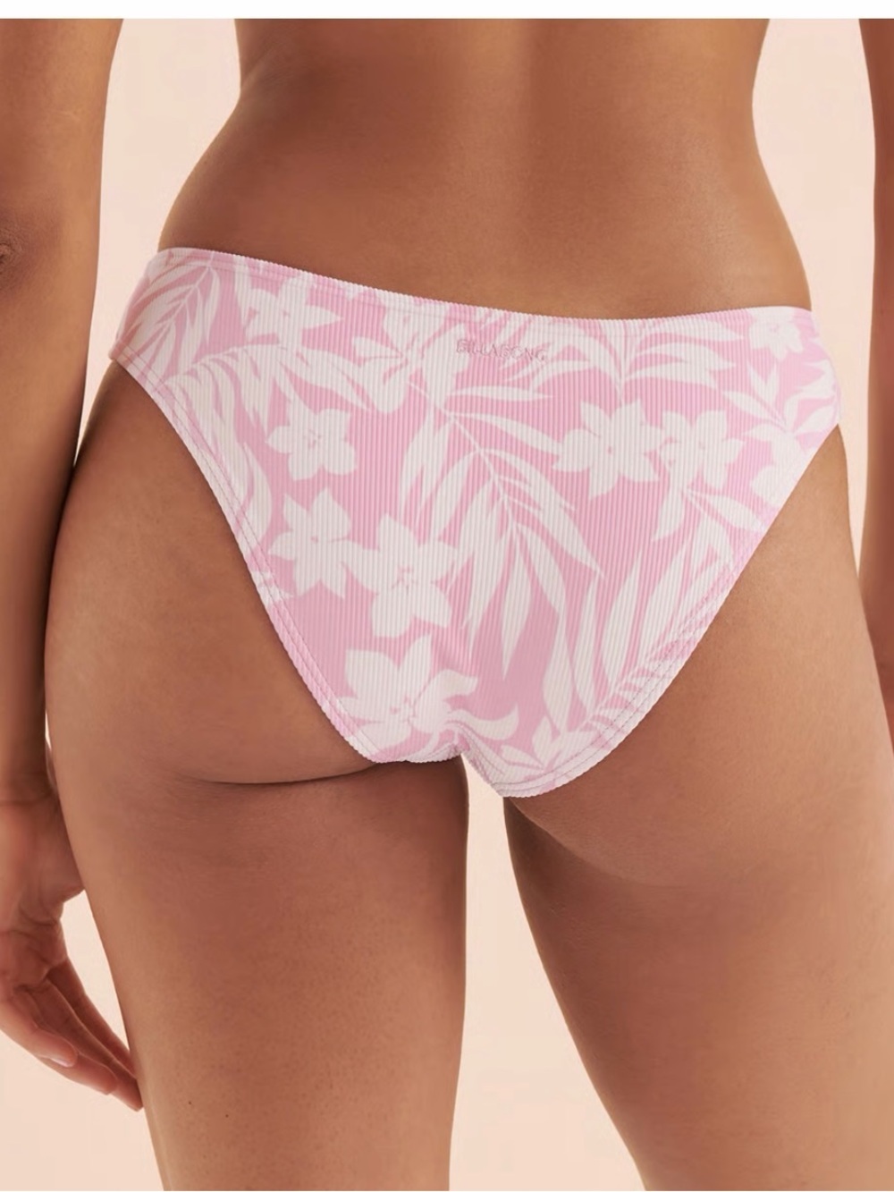 Billabong Sweet Waves Pink and White Floral Ribbed Bikini Set - Picture 6 of 12